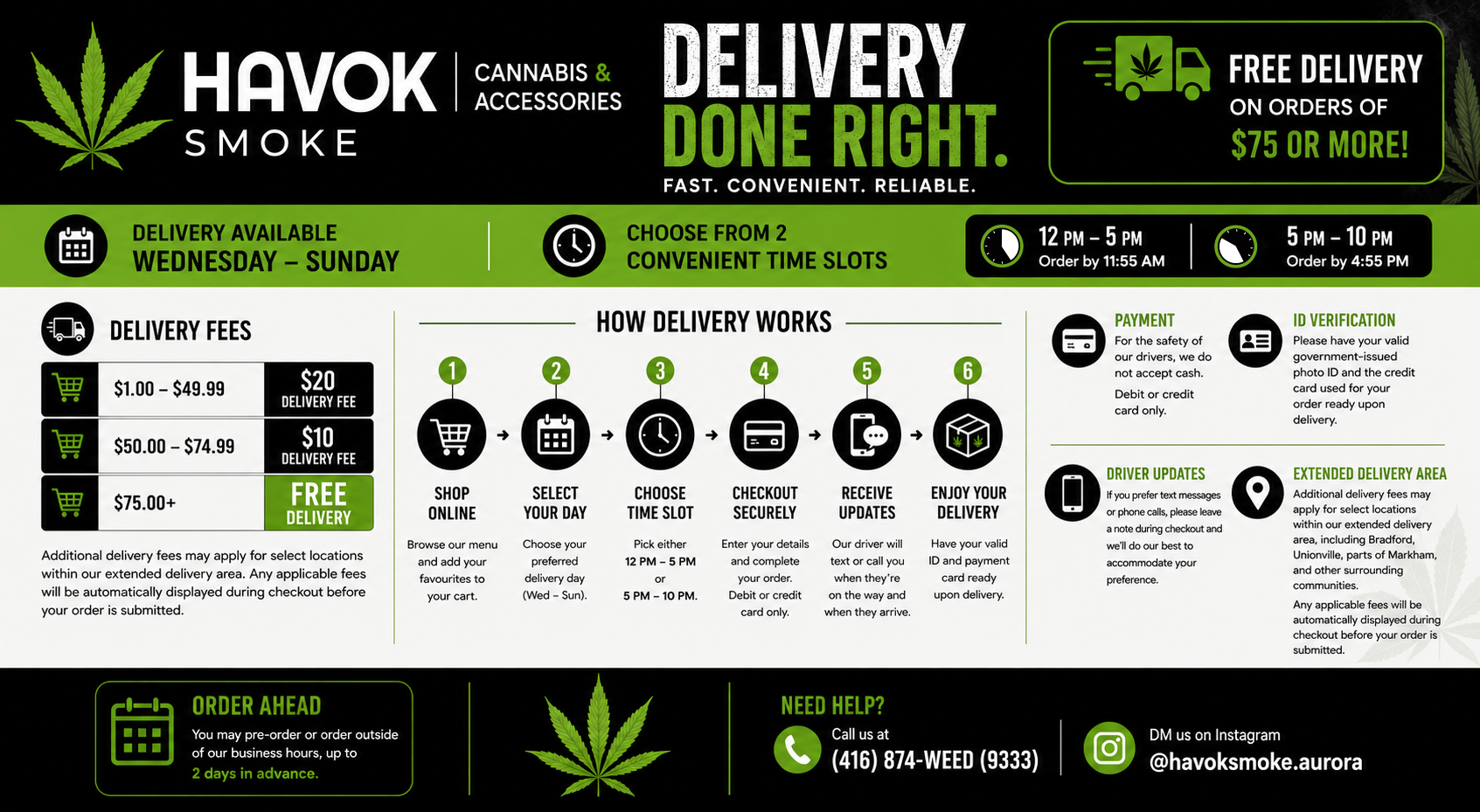 How to place delivery order Aurora